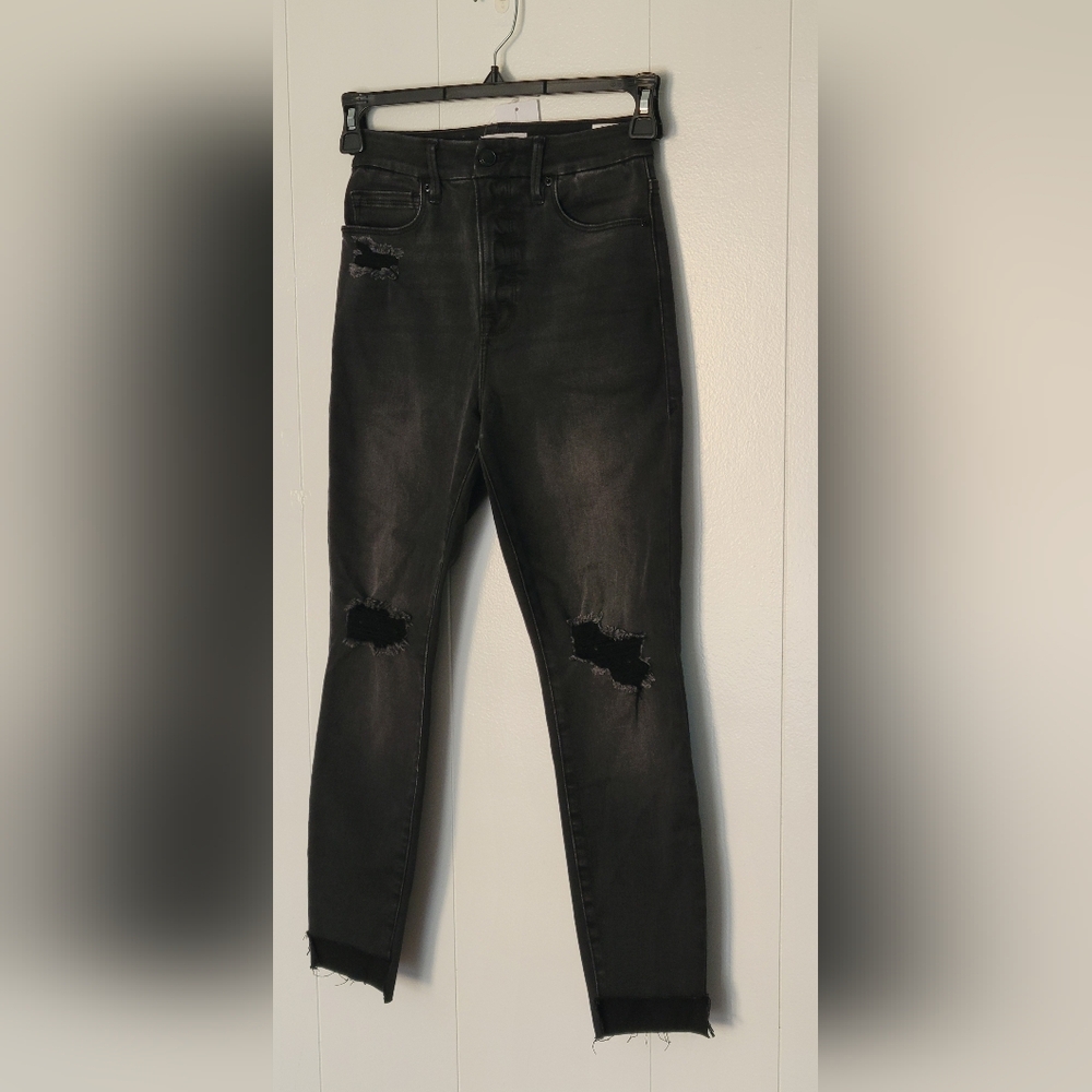 Good American Black Skinny Jeans Sleek Fit